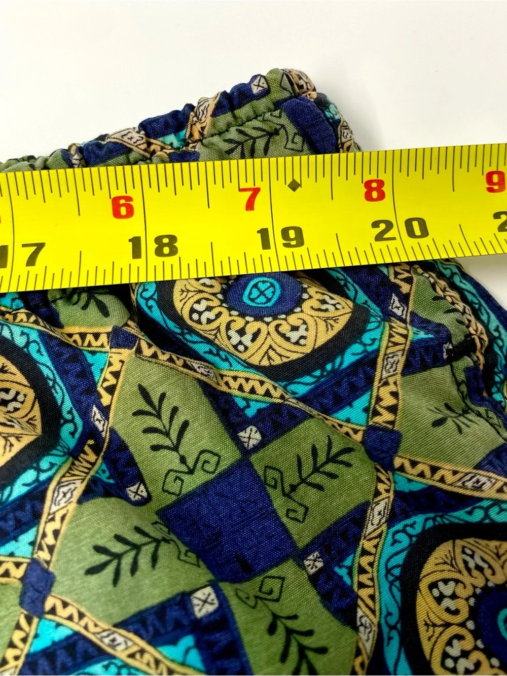 VTG 80’s Men’s Gotcha Blue/Green Medallion Psychedelic Print Swim Trunks | XL